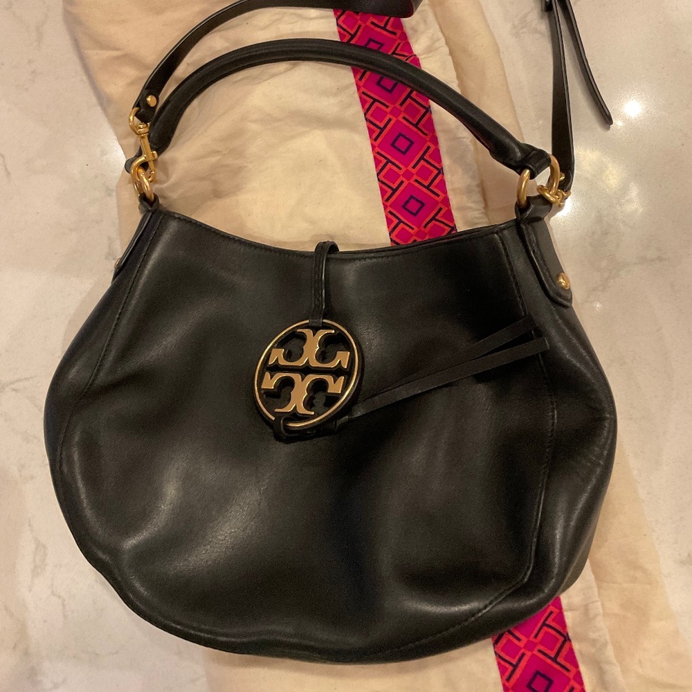 Tory Burch Miller Metal Logo Slouchy HOBO